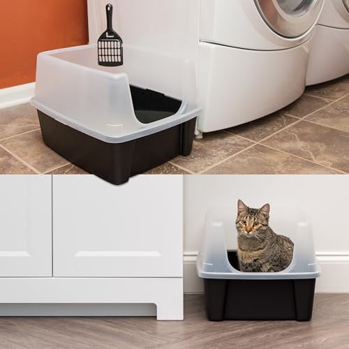 IRIS USA High Sided Cat Litter Box, Scatter Shield - Image 3