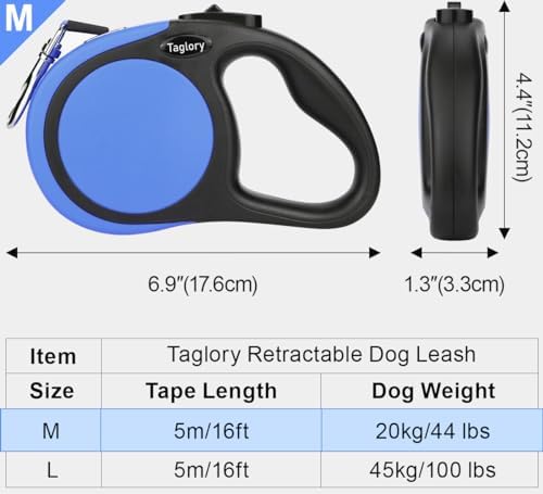 Taglory Retractable Dog Leash, One-Handed Brake - Image 4