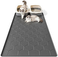 Bulkniu Silicone Cat Litter Mat, Raised Edge Waterproof, Dark Grey by Bulkniu