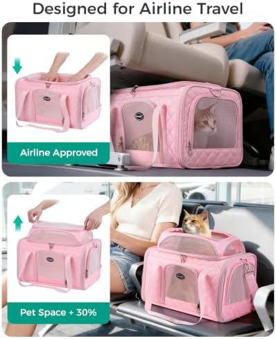 Pet Carrier Airline Approved 18x13x9.5 in, Soft-Sided Top-Expandable - Image 3