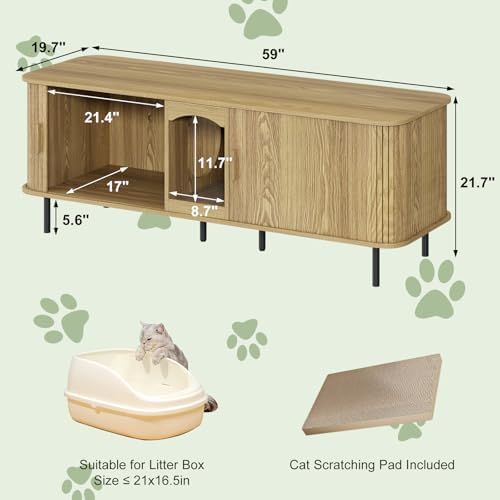 Double Cat Litter Box Enclosure Furniture - Image 7