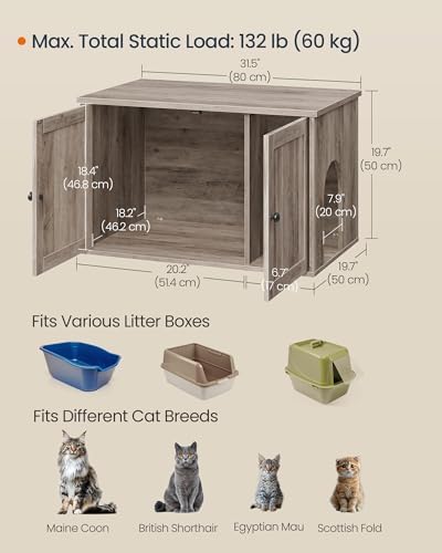 SONGMICS Home Toolless Assembly Litter Box Enclosure, Cat House - Image 4