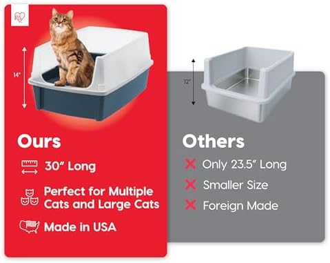 IRIS USA XX-Large High Sided Cat Litter Box, Scatter Shield - Image 6