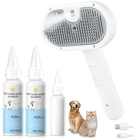 Pet Steam Brush for Dog, cat brushes for indoor cats by LetsFeedPetPremiumCollectio