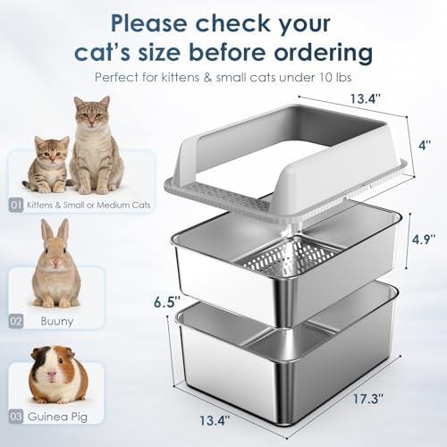 2PK Stainless Steel Litter Box - Image 7