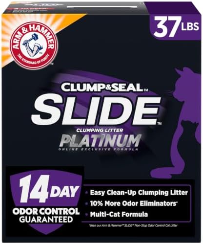 ARM & HAMMER Slide Platinum Easy Clean-Up Clumping Cat Litter, 37 Lbs by ARMHAMMER