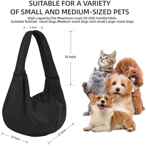 Dog and Cats Carrier Sling, Breathable Puppy Small Pet Carrier - Image 4