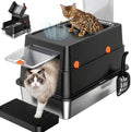 XL Enclosed Stainless Steel Litter Box by Tevila