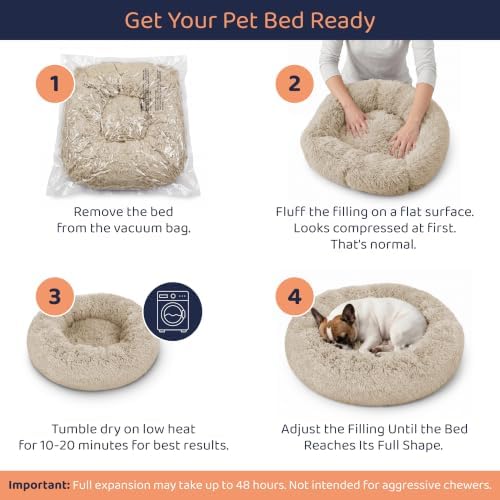 Calming Donut Dog Bed for Small Dogs, Round Dog Bed for Medium & Large Dogs - Image 4