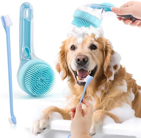 Pet Bath Brush, 2 in 1 Dog Bath Brush - Image 4