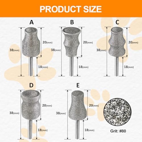BGTEC Diamond Dog Nail Grinder Replacement Heads - Image 3