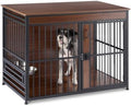 Amazon Basics Furniture Style Dog Crate, Sturdy Wooden Pet Kennel, Two Bowls by AmazonBasics