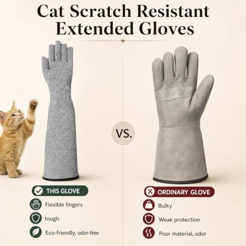 Cat Gloves Bite Proof, 15.7” Ultra Flexible Animal Handling Gloves - Image 4
