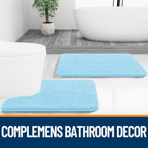 OLANLY Bathroom Runner Rugs 44x24, Extra Soft Absorbent Chenille Bath Rugs - Image 7