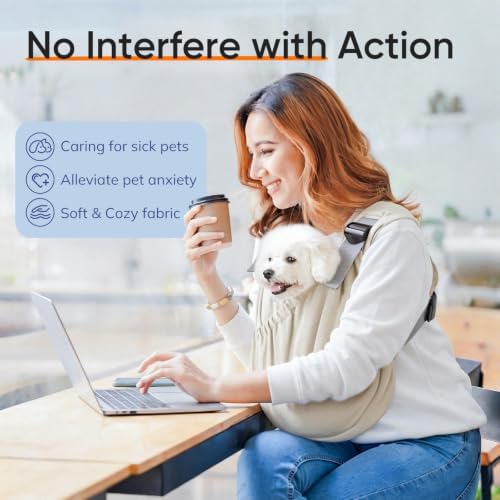 Supet Dog Sling Carrier for Pets, Adjustable Hands Free Front Chest Pouch - Image 4