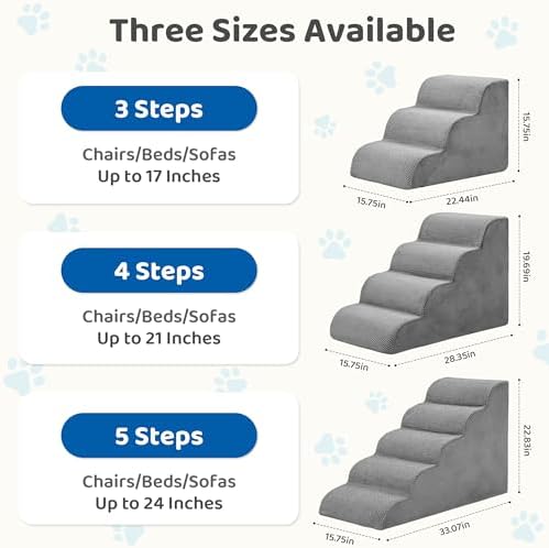DUMOS Dog Stairs for Small Dogs and Cats, 4-Step Curved Pet Dog Steps - Image 3