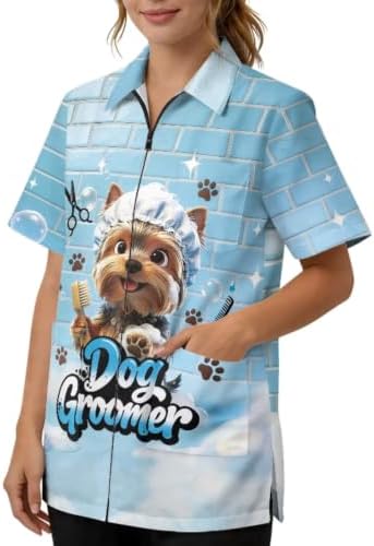 Dog Grooming Smock for Women & Men Water & Hair Repellent by Unknown