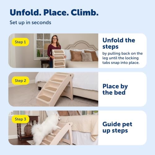 PetSafe CozyUp Folding Dog Stairs, Portable Indoor/Outdoor Pet Steps - Image 6