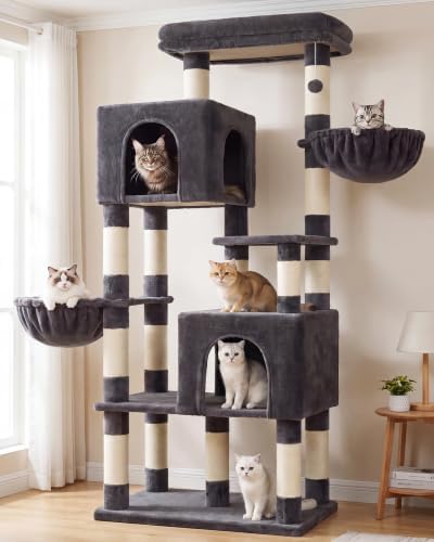 Heybly 68.1" Cat Tree with Oversized Top Platform & Wide Base HCT059G by HEYBLY