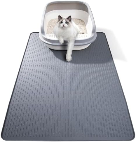 Silicone Cat Litter Mat, Waterproof, Raised Edge, 28 x 20 in by ondware