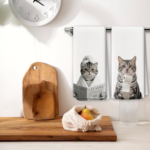 Cat Kitchen Towels Decor Set of 2 - Image 2