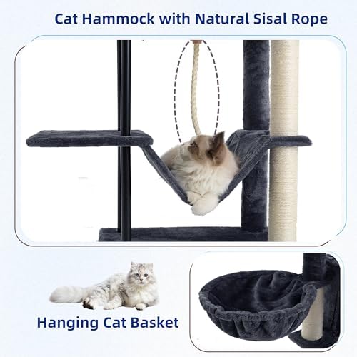 Gitelsnour Cat Tree, Cat Tower for Indoor Cats, 43.3 inch Cat Tree Tower - Image 4
