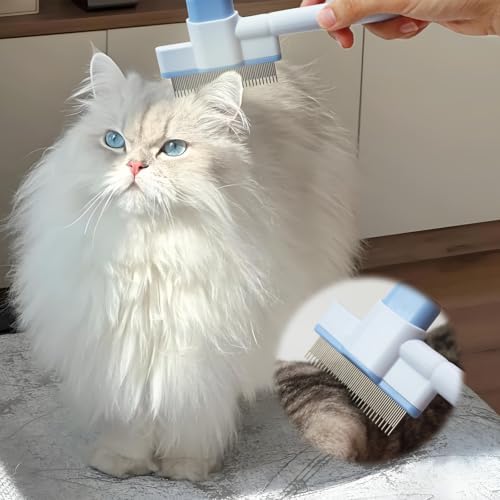 Cat Comb Pet Comb Self Cleaning Upgraded Cat Brush - Image 3