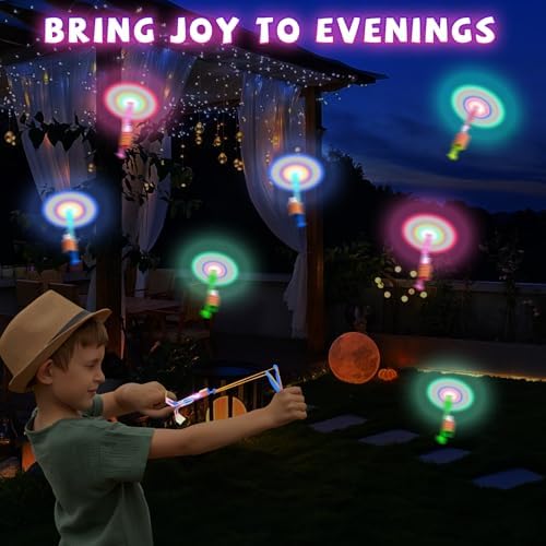 SCIONE 24 Sets LED Flying Set, 24 Slingshot+24 Glow Helicopter-48 Pcs, Flying - Image 6