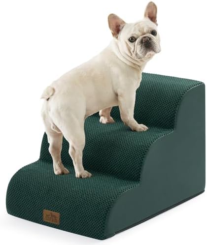 COZY KISS Wide Dog Stairs for Small Dog 15.7" H, 3 Step Pet Ramp for Couch by COZYKISS