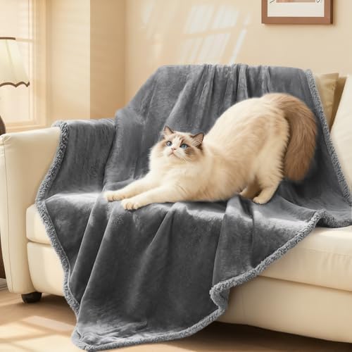 Luciphia Waterproof Bed Blanket Washable, Soft Sherpa Fleece Puppy Reversible by luciphia