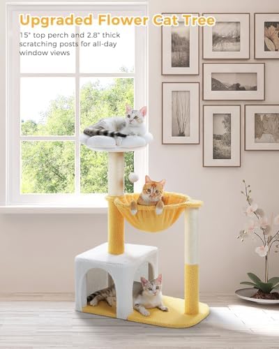 MUTTROS Cute Cat Tree with Flower Top Bed - Image 7