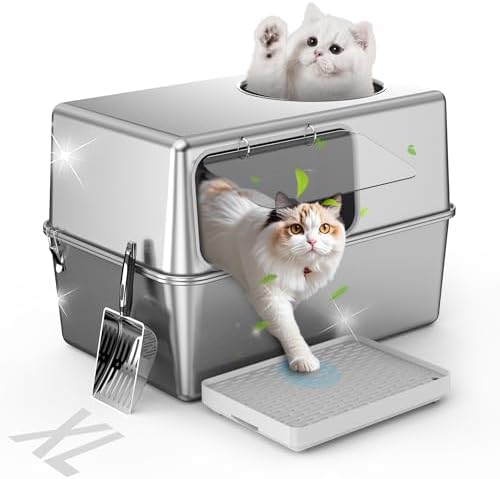 Stainless Steel Litter Box by Aothey