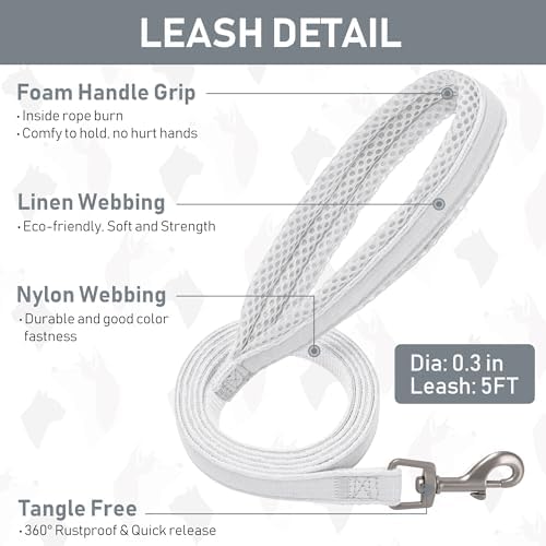 GAMUDA Small Pet Harness Collar and Leash Set, Step in No Chock No Pull Linen - Image 5
