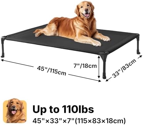Veehoo Outdoor Elevated Dog Bed Large Sized Dogs, Cooling Raised Dog Cots - Image 6