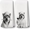 Dog Kitchen Towels Decor Set of 2 by BCUANGD
