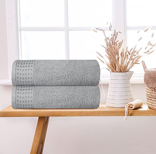 GLAMBURG 100% Cotton 2 Pack Oversized Bath Towel Set 28x55 Inches, Ultra Soft - Image 3