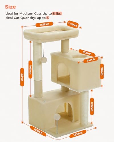 Small Cat Tree for Kittens, 32 in Cat Tower - Image 5