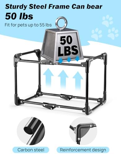 JOYTUTUS Collapsible Dog Crate, 32 Inch Portable Pet Crate - Image 3