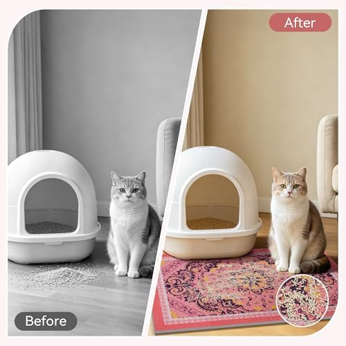 Cat Litter Mat, Waterproof & Non-Slip Backing, Litter Box Catcher, Soft on - Image 5