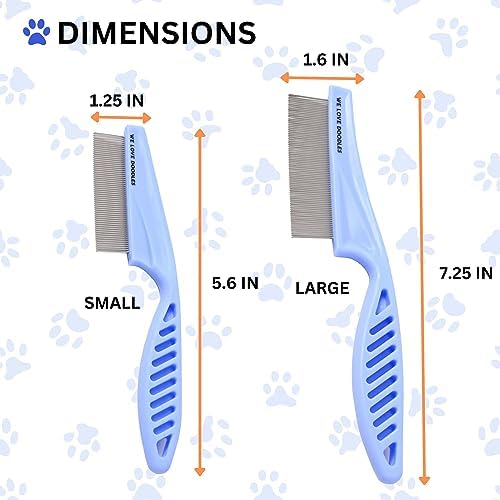 Tick & Flea Comb For Dogs, Fine Tooth Dog Face Brush For Tear Stains 2 PACK - Image 5