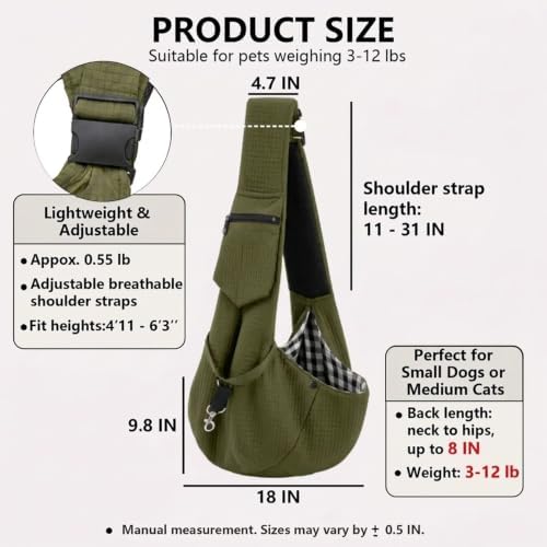 Dog Sling Carrier Adjustable Strap Bag - Image 2