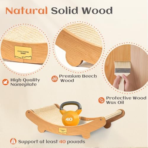 CHEERHOME PETS Sisal Cat Scratcher Bed Indoor Wooden Cat Furniture - Image 4