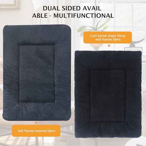 Reversible Dog Bed Mat with Plush and Corn Velvet, Soft Warm Pet Cushion - Image 5