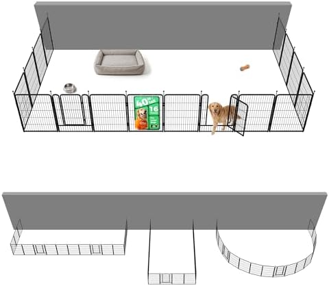 FXW Rollick Dog Playpen with Fence-to-Wall Anchors, 16 Panels by FXW