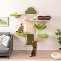 Tangkula Cat Wall Shelves, Wooden Wall Mounted Cat Tree by TANGKULA