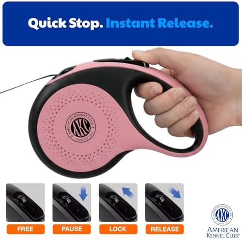 American Kennel Club Retractable Dog Leash, Tangle-Free, Ergonomic Grip - Image 4