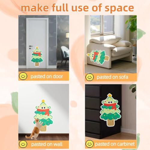 Cute Cat Scratching Mat Christmas Tree Wall Cat Scratcher - Image 6