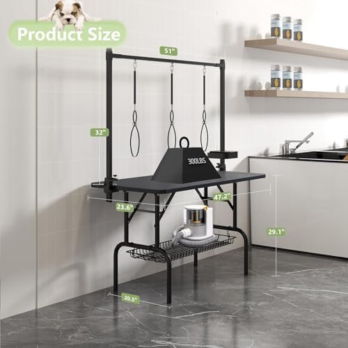 47"Professional Dog Pet Grooming Table Adjustable Heavy Duty Portable w/Arm & - Image 2