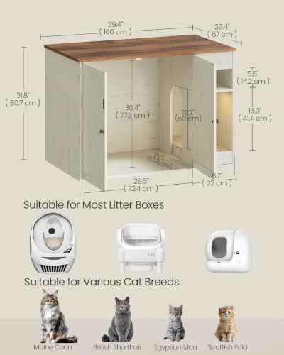 SONGMICS HOME Cat Litter Box Enclosure, Hidden Furniture - Image 6