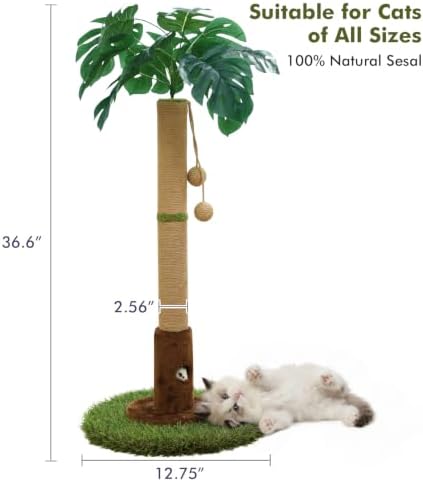 Woochpet 35" inch Cat Scratching Post, sisal cat Scratcher Tree - Image 3